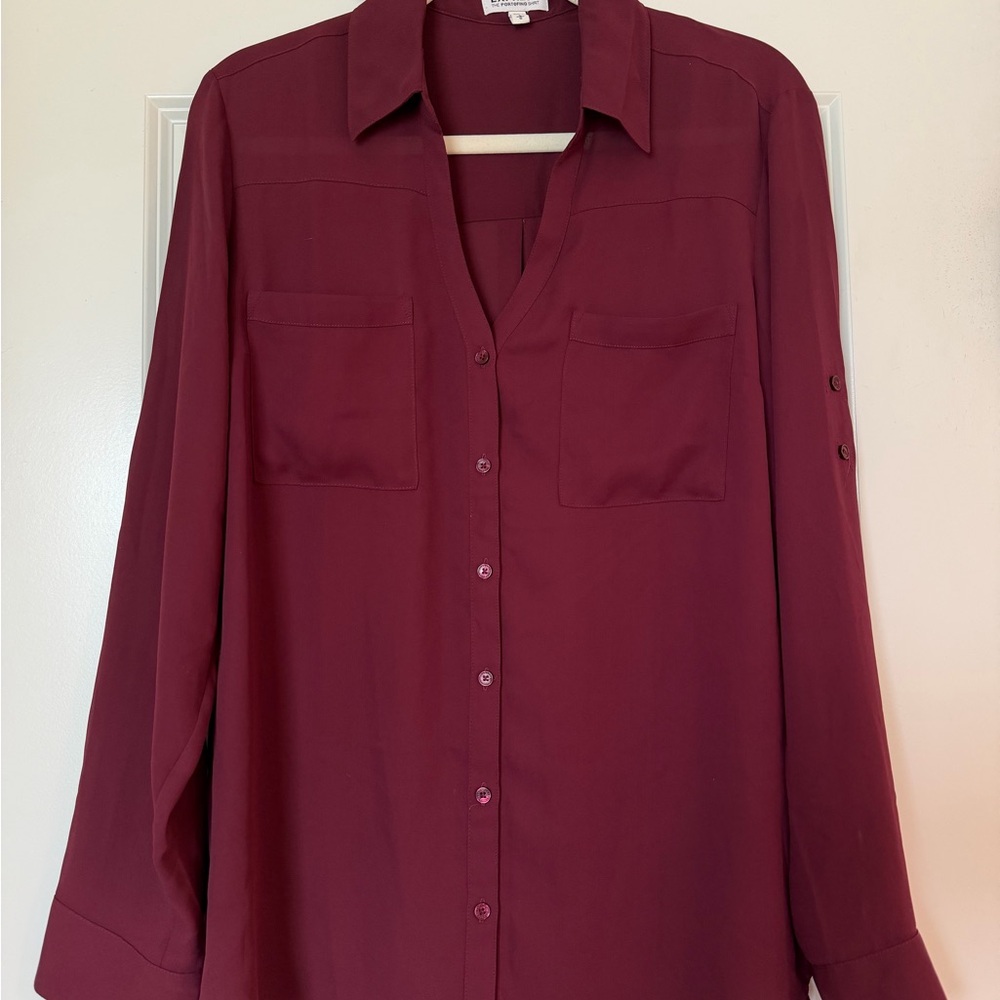 Express Burgundy Portofino Shirt
